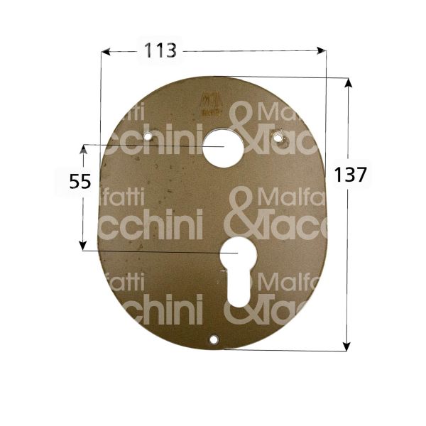 Moia dmmt0576 placca foro maniglia piÙ cilindro alluminio bronzato dx interasse 55 mm 113 x 137