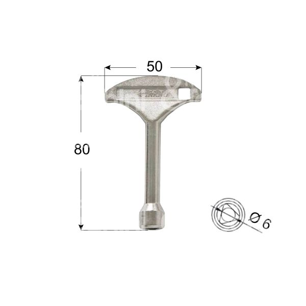 Moia schd05750 chiave triangolo 6 zama nichelata