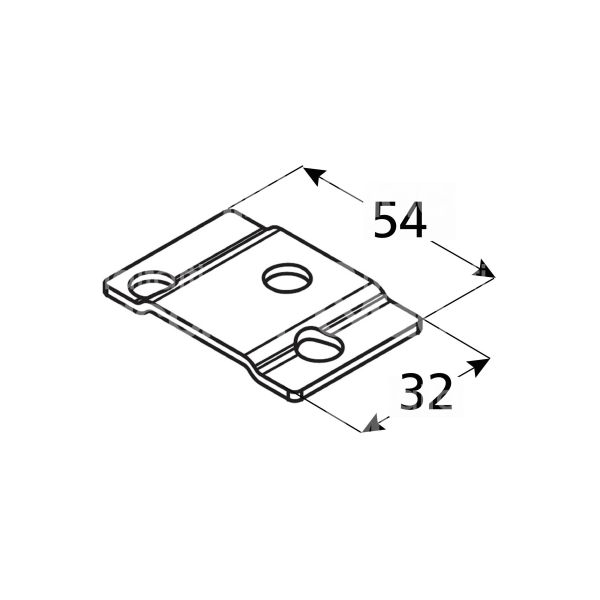 Moia spia00361 piastra di giunzione per serrature cerutti zincata misura mm 54 x 32