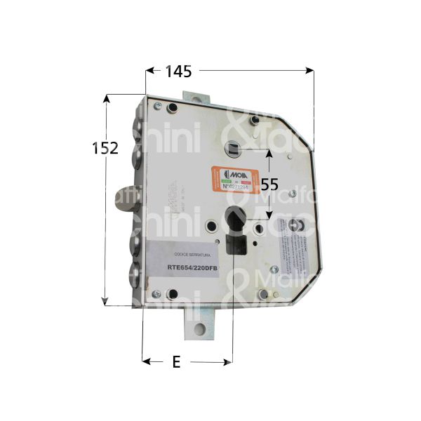 Moia te654220s serratura blindata a cilindro triplice e 73 sx 4 catenacci piÙ scrocco int. cat. 22 sporg. 3