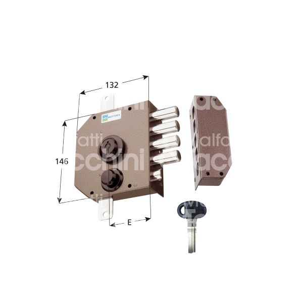 Mottura 30630vs6ax serratura applicare c10 Ø 34x60 triplice e 63 4 catenacci piÙ scrocco int. fiss. 65 x 130