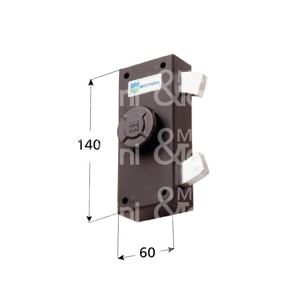 Mottura 35360 serratura per persiane a tenaglia laterale ambidestra con pomolo 140 x 60