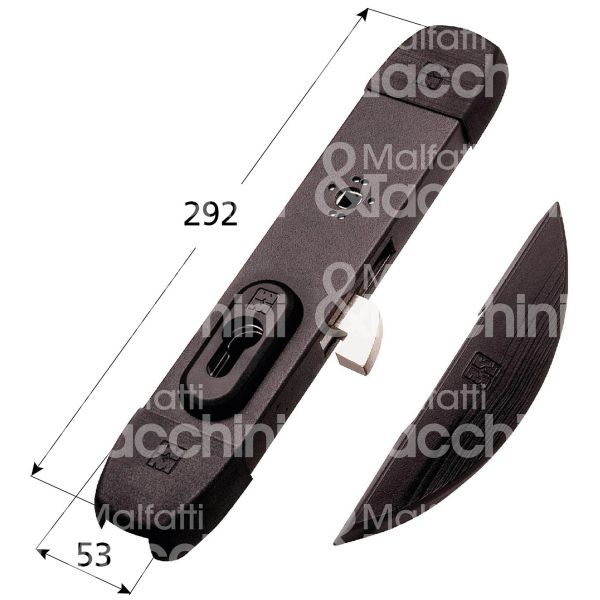 Mottura 37220 serratura per persiane serie 37 triplice ambidestra cilindro sagomato 292 x 53