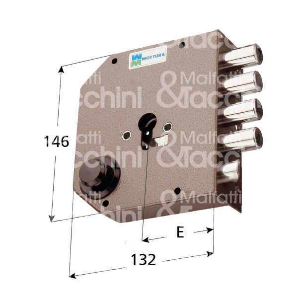 Mottura 38610dx serratura applicare a cilindro laterale e 63 dx 4 catenacci piÙ scrocco int. cat. 25
