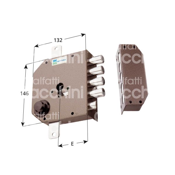 Mottura 38630sxt serratura applicare a cilindro con trappola triplice e 63 sx 4 catenacci piÙ scrocco int. cat. 25