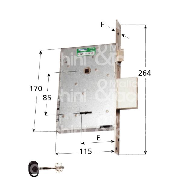 Mottura 40731 serratura doppia mappa da infilare laterale e 57 scrocco piÙ catenaccio 4 mandate ambidestra kd