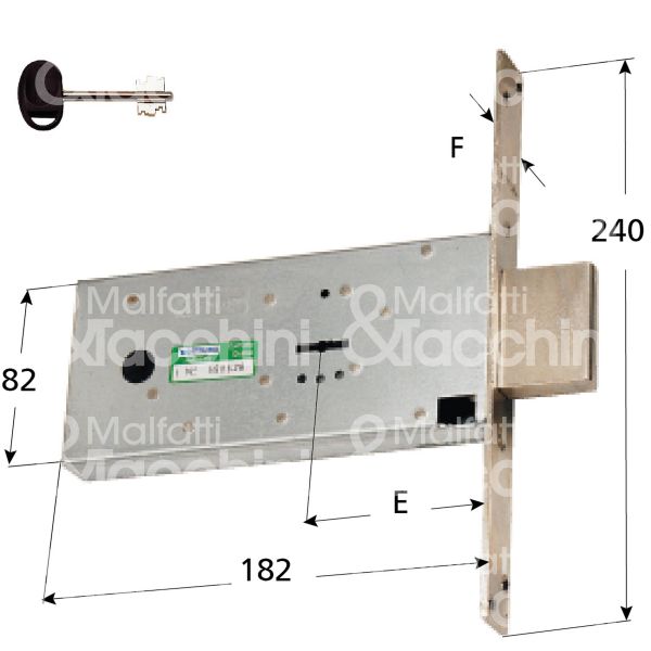 Mottura 41810 serratura doppia mappa da infilare laterale e 70 solo catenaccio 4 mandate ambidestra kd