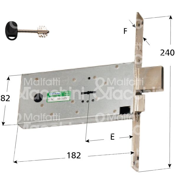 Mottura 41812 serratura doppia mappa da infilare laterale e 70 scrocco piÙ catenaccio 4 mandate ambidestra kd