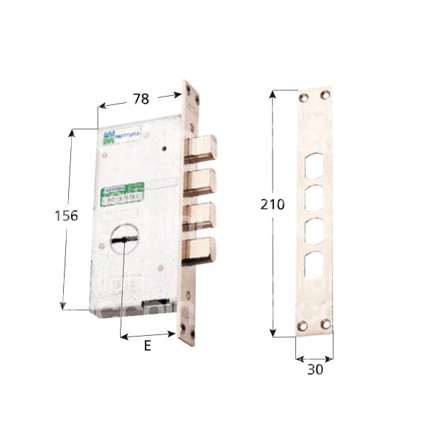 Mottura 72110100fa serratura doppia mappa da infilare laterale e 47 ambidestra 4 catenacci int. cat. 28