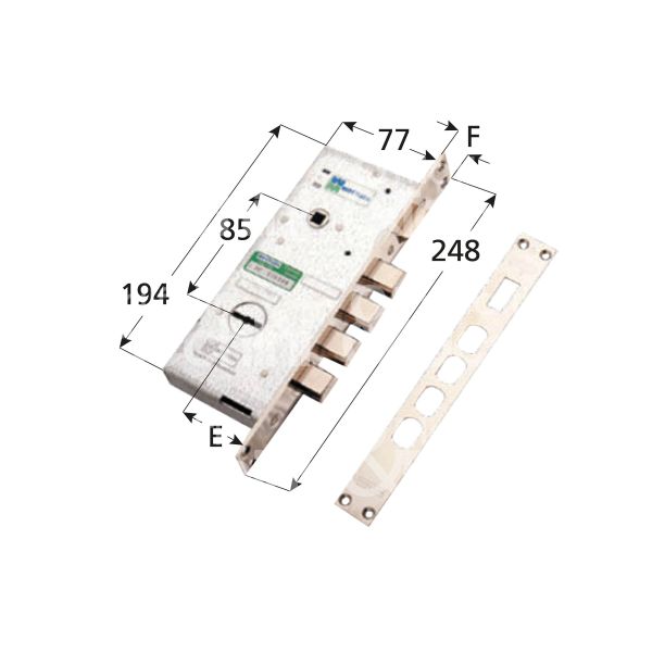 Mottura 721201fr serratura doppia mappa da infilare laterale e 47 ambidestra 4 catenacci piÙ scrocco int. cat. 28