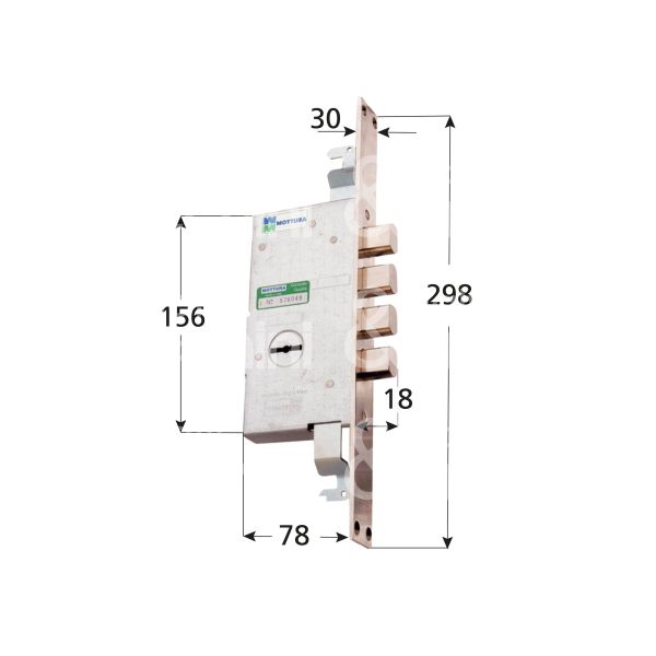 Mottura 72130100fa serratura doppia mappa per blindata triplice e 47 ambidestra 4 catenacci int. cat. 28