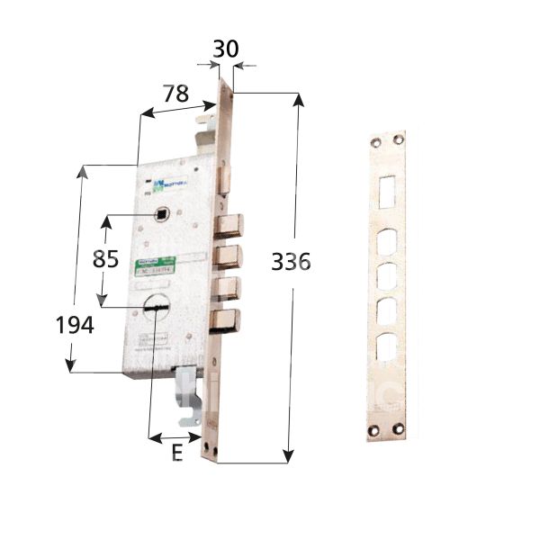 Mottura 72140100fr serratura doppia mappa da infilare triplice e 47 ambidestra 4 catenacci piÙ scrocco int. cat. 28