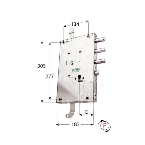 Mottura 85568s serratura blindata a cilindro triplice e 70 sx 3 catenacci piÙ scrocco int. cat. 50 sporg. 3,5