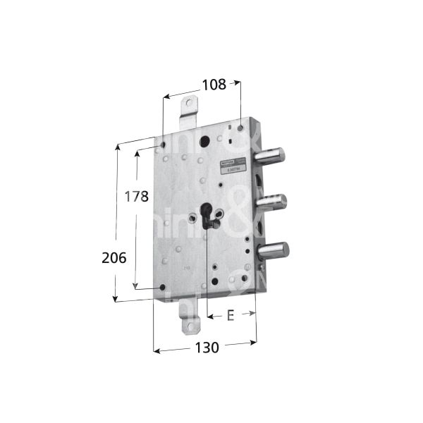 Mottura 8984383d6q serratura blindata a cilindro serie ad triplice e 63 dx 3 catenacci int. cat. 56 sporg. 3,5