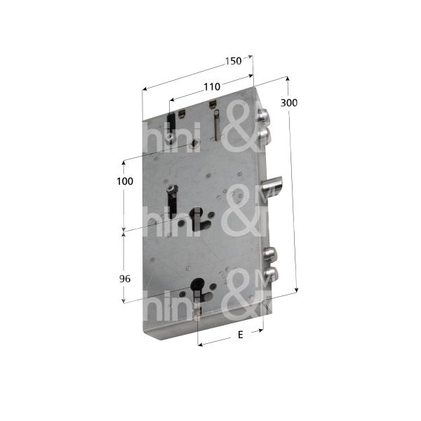 Mottura 89f310d00q serratura per blindata a doppio cilindro dip. serie ferbona triplice e 80 dx 2 catenacci piÙ scrocco e 2 servizio int. cat. 27 sporg. 10