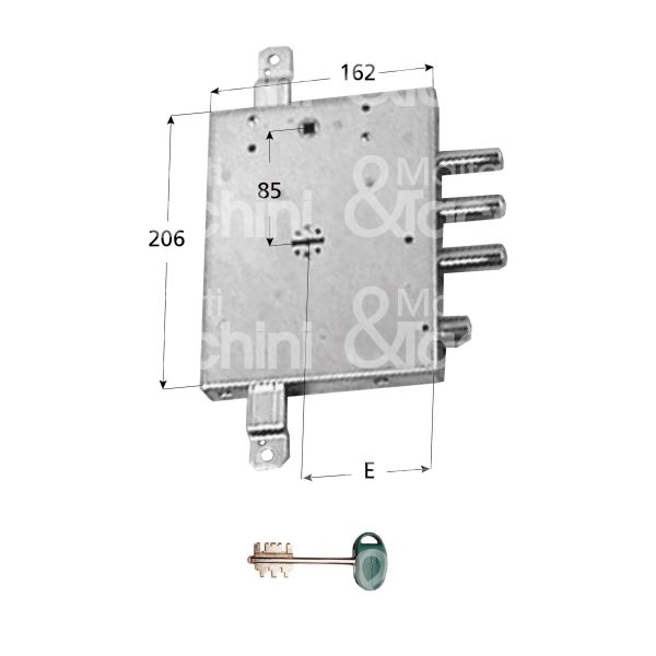 Mottura 89r571gs17 serratura doppia mappa per blindata per gardesa triplice e 89 sx 3 catenacci piÙ scrocco int. cat. 37 sporg. 5