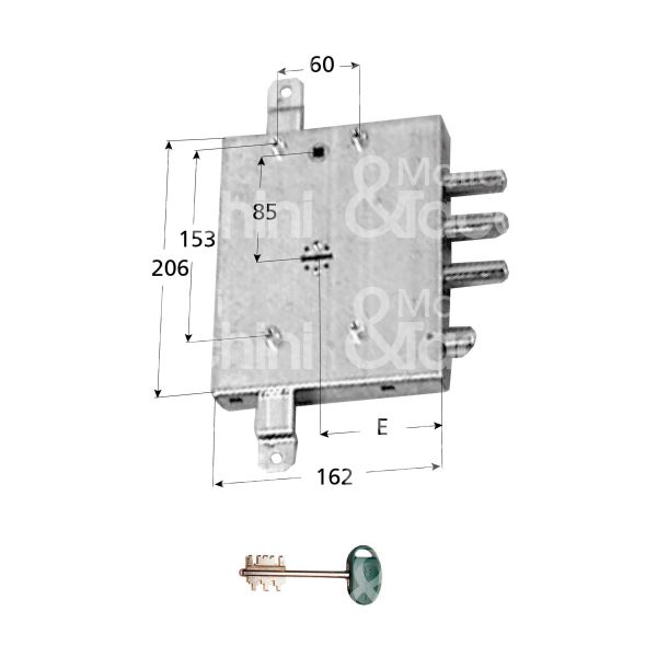 Mottura 89r571gd9 serratura doppia mappa per blindata per gardesa triplice e 89 dx 3 catenacci piÙ scrocco int. cat. 37 sporg. 5