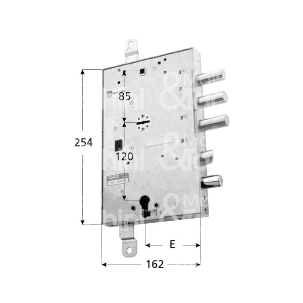 Mottura 89r587gs18 serratura plurisistema con cilindro indipendente per gardesa triplice e 89 sx 3 catenacci piÙ scrocco e 1 servizio int. cat. 37 sporg. 3,5