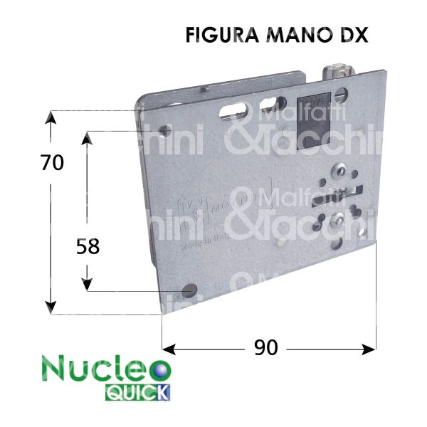 Mottura 91062bsx nucleo ricambio sx chiavi : 3 lunghezza 40 cifratura kd