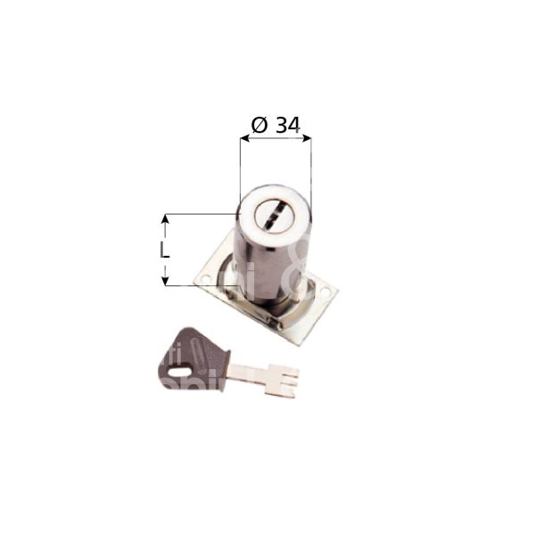 Mottura 91193 cilindro per serrature a pompa 60 mm Ø 34 chiave a pompa cifratura kd cromo lucido