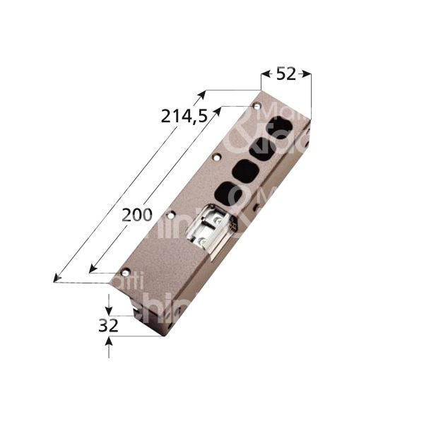 Mottura 94080vddmn ferrogliera elettrica da applicare con fermo dx 12v mm 214,5 x 52 x 32 con antiripetitore