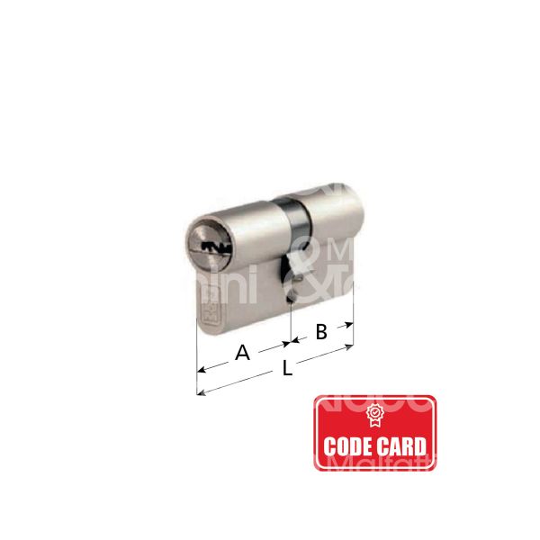 Mottura c1d5161c5 cilindro sagomato chiave/chiave project 51 x 61 = 112 mm chiave punzonata ( 5 chiavi ) cifratura kd nichelato opaco