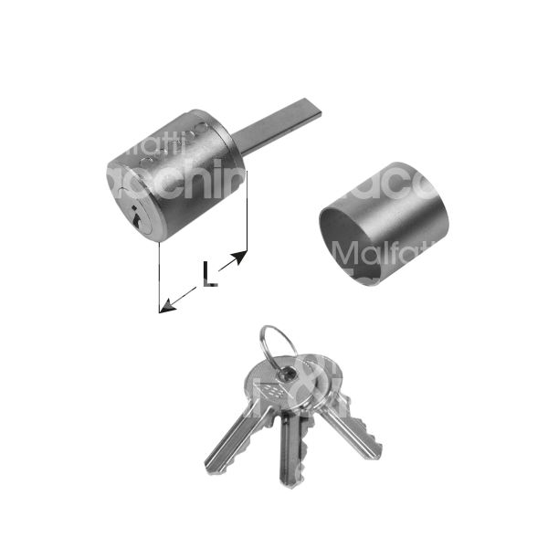 Nuova feb 107f cilindro per serratura elettrica 50 mm chiave piatta cifratura kd ottone satinato