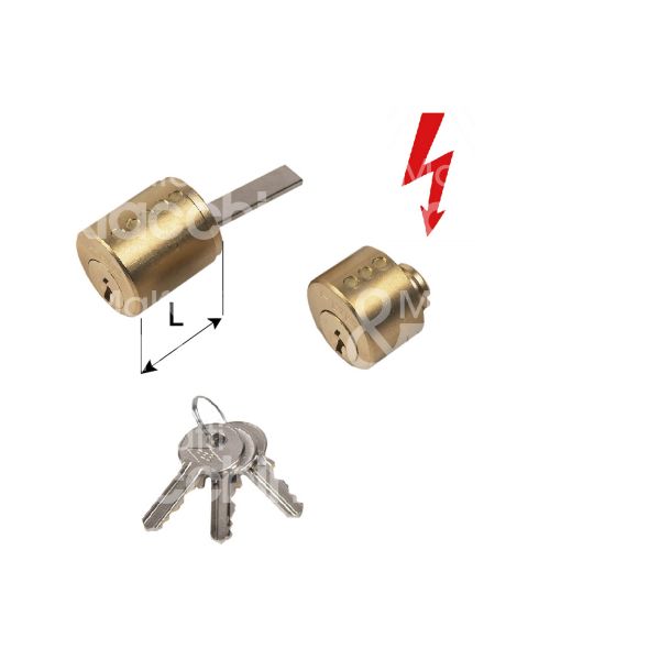 Nuova feb 112 cilindro per serratura elettrica 50 mm chiave piatta cifratura kd ottone satinato