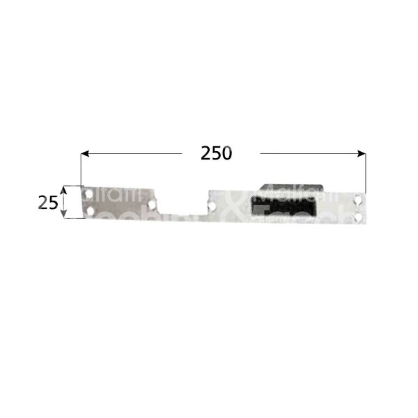 Nuova feb 16185 frontale lungo ambidestra mm 25 x 250