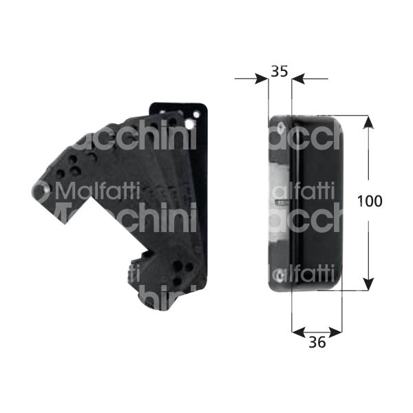 Nuova feb 16505/1 incontro elettrico per antipanico con fermo ambidestra 6 - 12v mm 100 x 36 x 35 senza antiripetitore