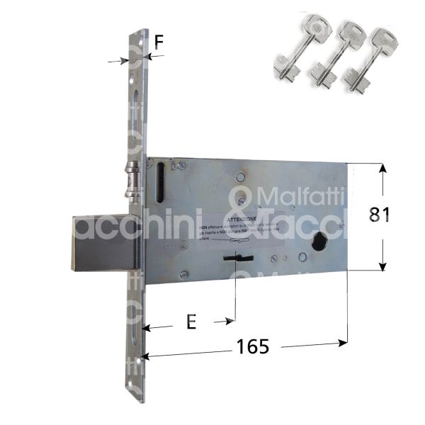 Nuova feb 6801r serratura doppia mappa da infilare laterale e 70 rullo piÙ catenaccio 4 mandate ambidestra kd