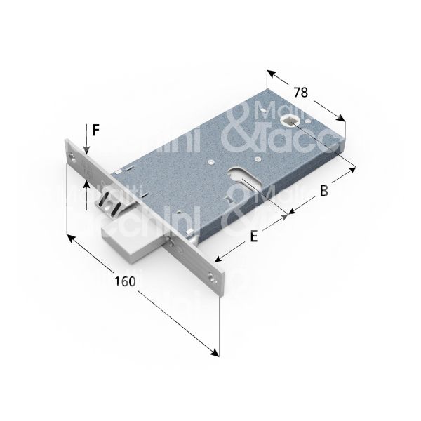 Omec 370 serratura infilare per fasce 3 mandate cilindro ovale 60 laterale catenaccio piÙ scrocco