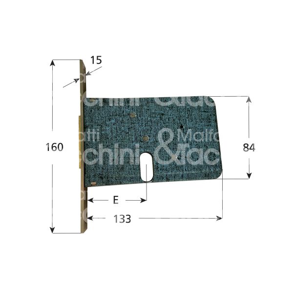 Omec 374 solo catenaccio laterale serratura infilare e 60 foro ovale ambidestra 4 mandate