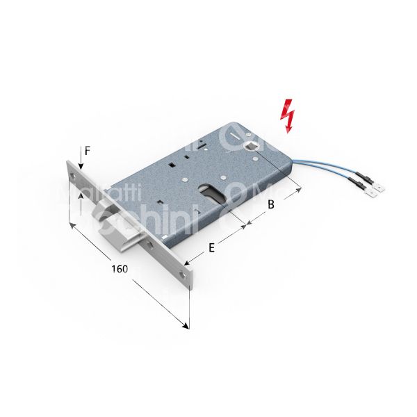 Omec 777f22 elettroserratura per fasce laterale e 70 ambidestra foro ovale 1 mandate frontale 22 x 160