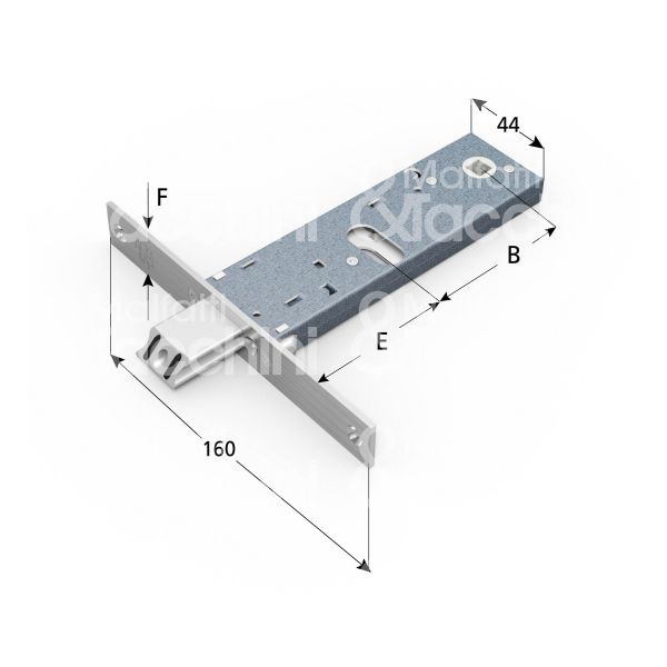 Omec 390f22 serratura infilare per fasce 2 mandate cilindro ovale 60 laterale scrocco con mandata