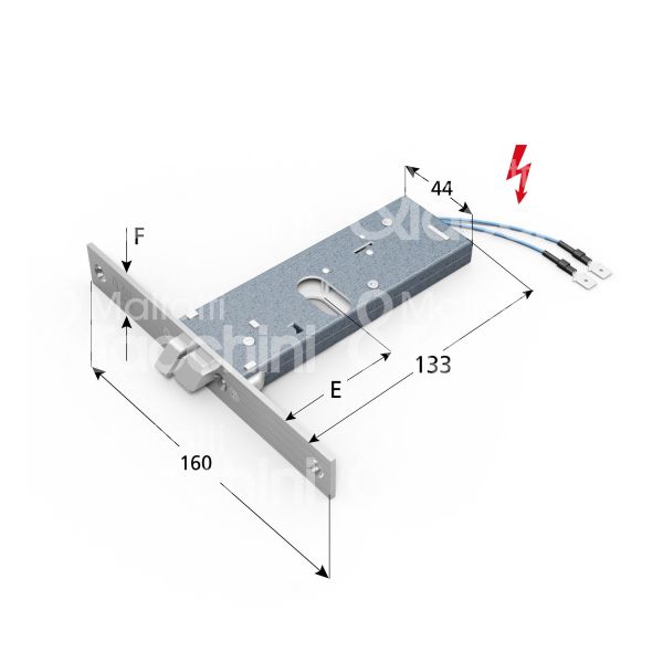 Omec 399f22dx elettroserratura per fasce laterale e 60 dx foro ovale senza mandate frontale 22 x 160