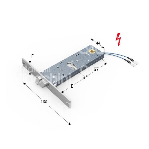 Omec 899f22 elettroserratura per fasce laterale e 80 ambidestra foro ovale senza mandate frontale 22 x 160