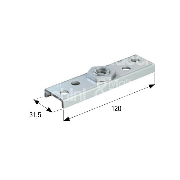 Omge 57 piastra sospensione rotante art. 57 acciaio roll-ge 50 Ø m 12 l mm 120 h mm 31,5