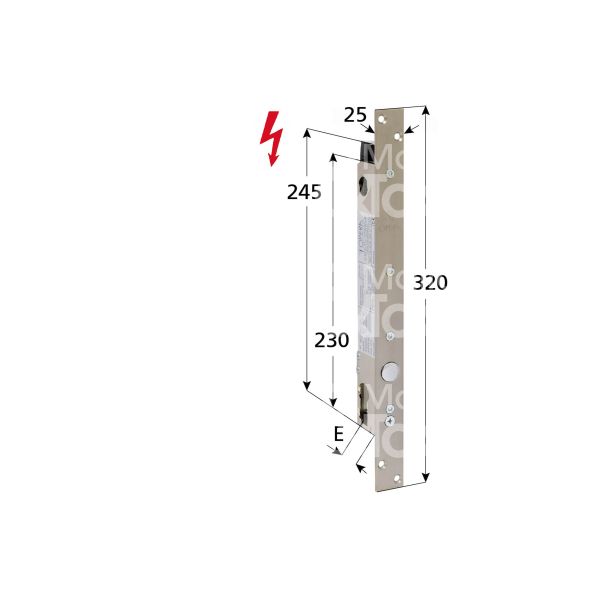 Opera 2560035 elettropistone e 35 ambidestra senza quadro maniglia aperta in assenza corrente tensione 12 - 24v dc