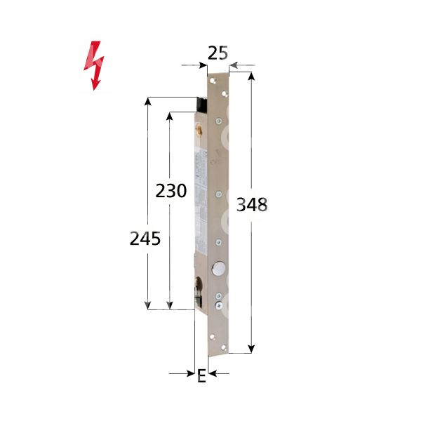 Opera 25608fl30 elettropistone e 30 ambidestra con quadro maniglia aperto in assenza corrente tensione 12 - 24v dc