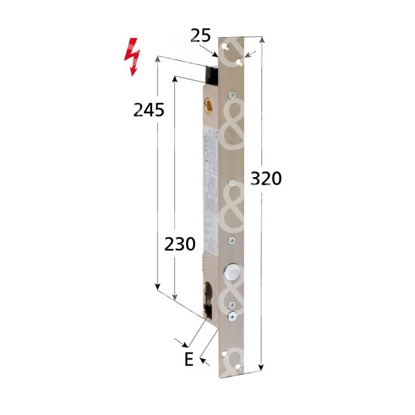 Opera 2560835 elettropistone e 35 ambidestra con quadro maniglia aperta in assenza corrente tensione 12 - 24v dc