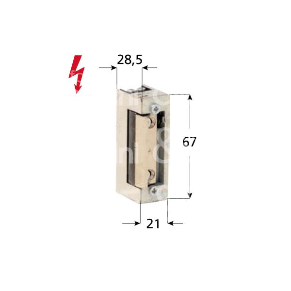 Opera 31312uni incontro elettrico da incasso con fermo ambidestra 10 - 24v mm 67 x 21 x 28,5 senza frontale con antiripetitore