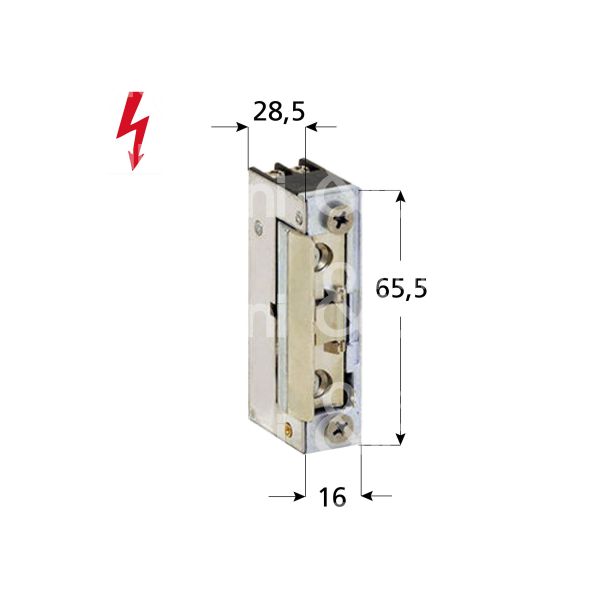 Opera 32312 incontro elettrico da incasso con fermo ambidestra 8 - 12v ac mm 65,5 x 16 x 28,5 senza frontale con antiripetitore a slitta