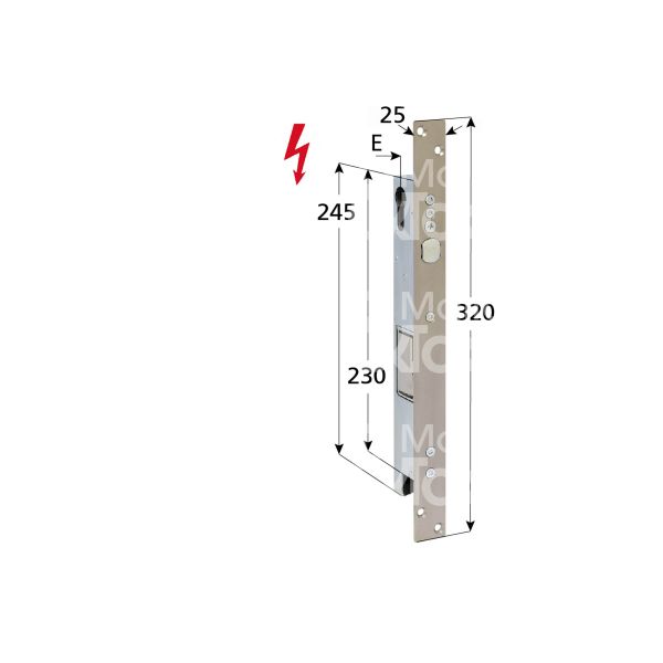 Opera 5503635 elettropistone e 35 ambidestra senza quadro maniglia aperta in assenza corrente tensione 12 - 24v dc