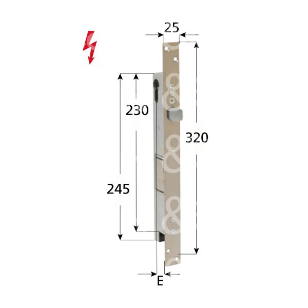 Opera op5503935s elettropistone e 35 sx senza quadro maniglia scrocco chiuso in assenza corrente tensione 12 - 24 v dc