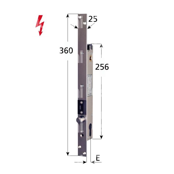 Opera op5703925 elettropistone e 25 ambidestra con quadro maniglia scrocco chiuso in assenza corrente tensione 12 - 24v dc