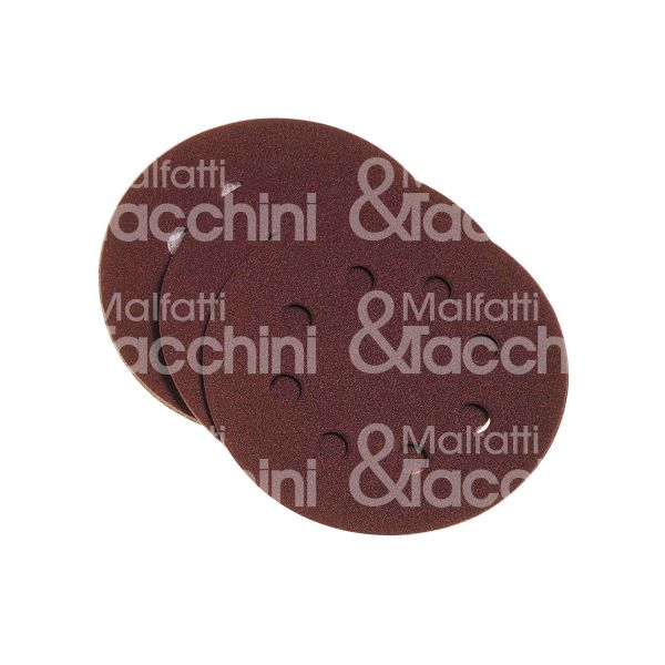 Poggi 34985 disco abrasivo con fori per levigatrice art. 349.85 tipo rotorbitale Ø mm 125 grana 240 fissaggio velcro confezione pz 10