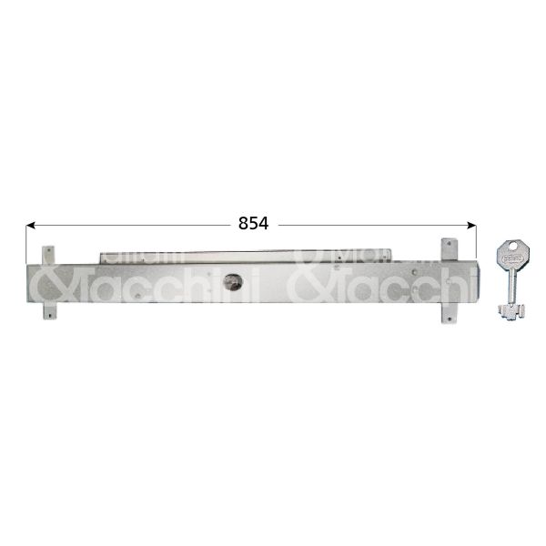 Potent llc103 spranga orizzontale per basculante ambidestra foro pompa Ø 30 4 punti di chiusura chiave a pompa misura 854 x 71 x 26