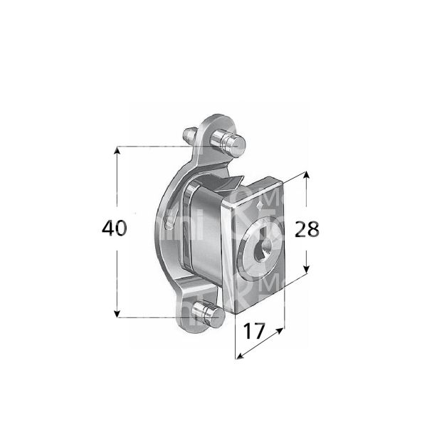 Prefer 1202 serratura per cassetto a leva lunghezza mm 25,5 ambidestra chiave piatta kd rotazione 180° 2 estrazione nichelato