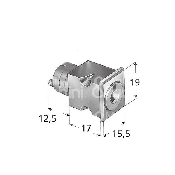 Prefer 1380 serratura per cassetto con perno ambidestra chiave piatta kd rotazione 180° 2 estrazione nichelato